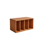 Contemporary Walnut Wood Cube Storage Bookcase