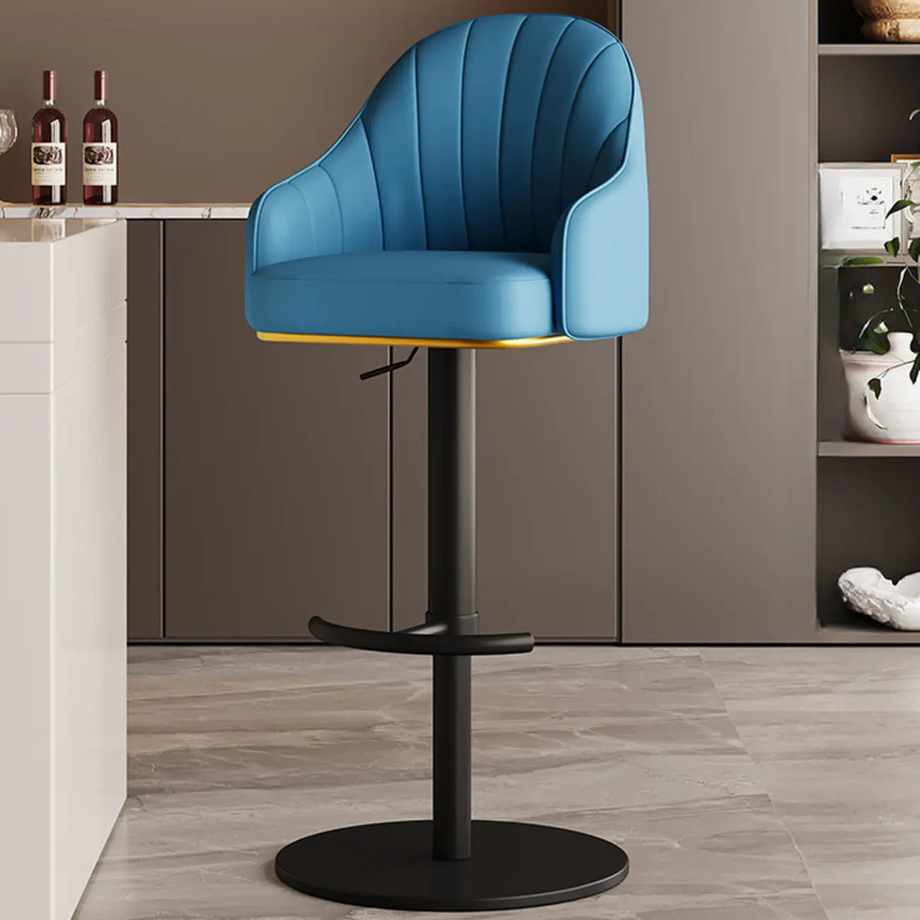 Low Back Adjustable Modern Leather Swivel Bar Stool