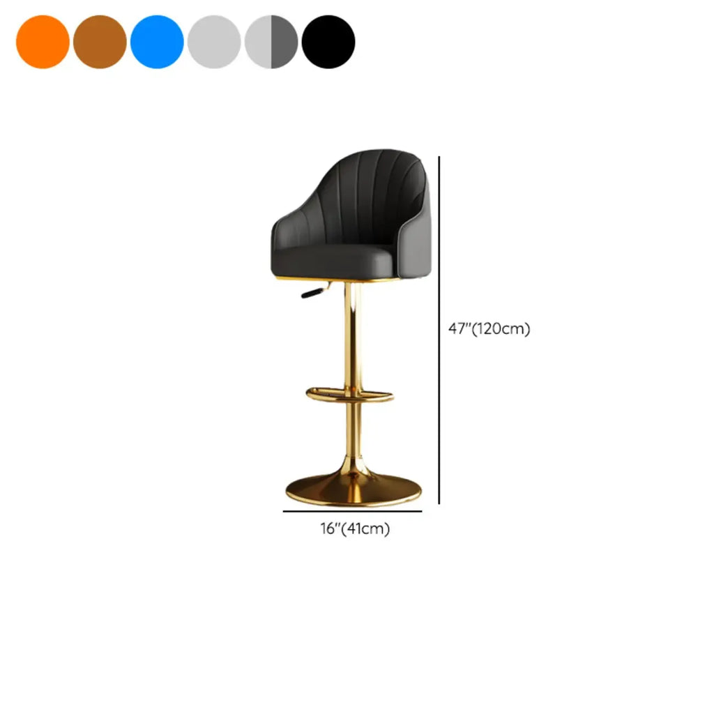 Low Back Adjustable Modern Leather Swivel Bar Stool