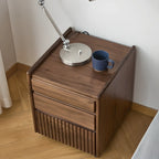 Brown Modern 3-drawer Solid Wood Bedside Nightstand