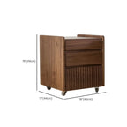 Brown Modern 3-drawer Solid Wood Bedside Nightstand