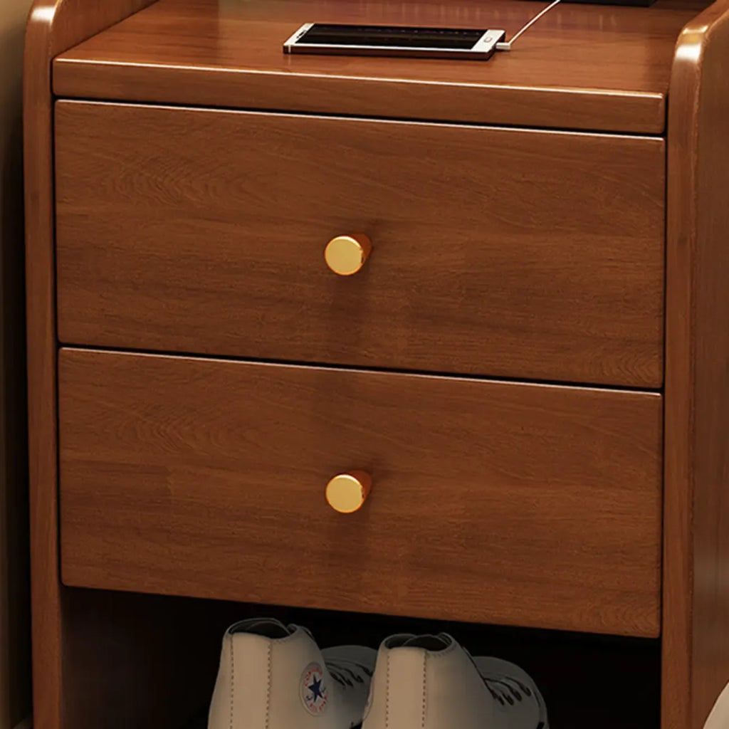 Classic Premium Wood 2 Drawers  Bedside Cabinet Nightstand