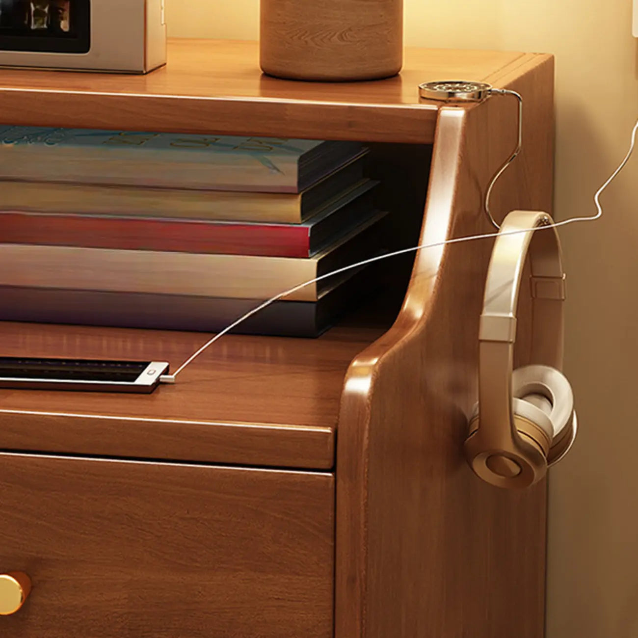 Classic Premium Wood 2 Drawers  Bedside Cabinet Nightstand