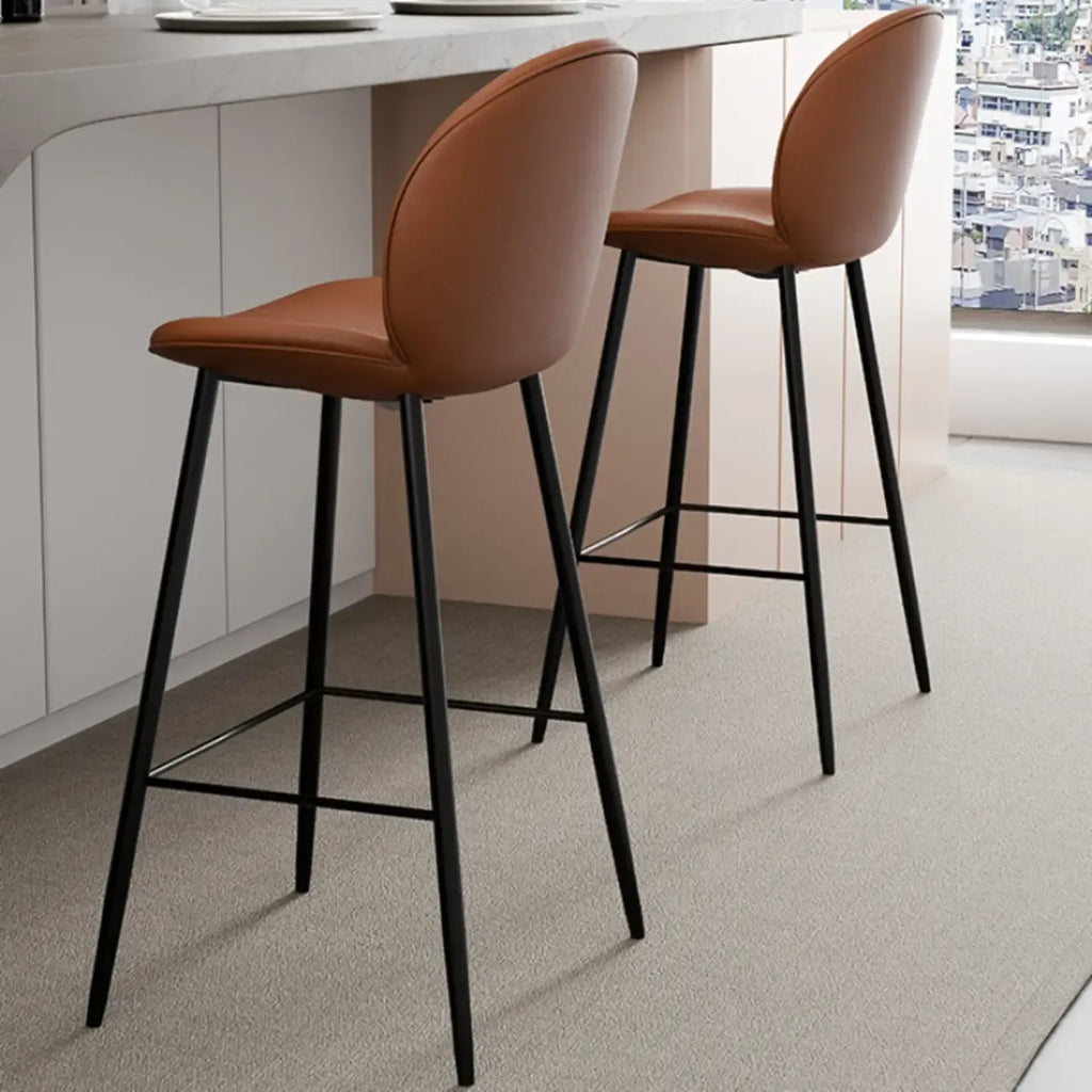 Mid-century Modern Bucket Upholstered Bar Stools