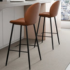 Mid-century Modern Bucket Upholstered Bar Stools
