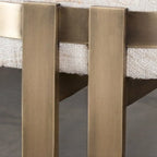 Comfort Beige Oval Metal Upholstered Entryway Bench