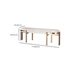 Comfort Beige Oval Metal Upholstered Entryway Bench