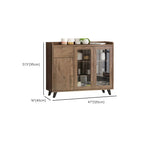 4-Drawer Taupe Wood Sideboard with Glass Doors