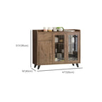 4-Drawer Taupe Wood Sideboard with Glass Doors