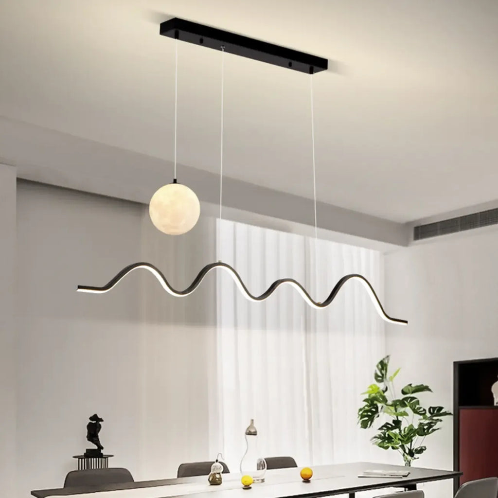 Art Decor Modern 2-Light Wave Pendant Light Multi Diming