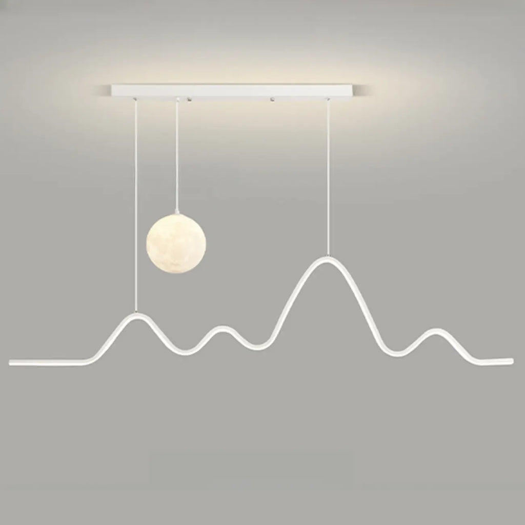 Art Decor Modern 2-Light Wave Pendant Light Multi Diming