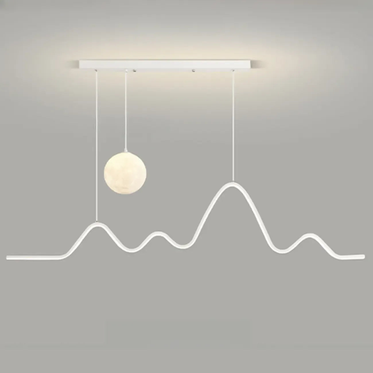 Art Decor Modern 2-Light Wave Pendant Light Multi Diming