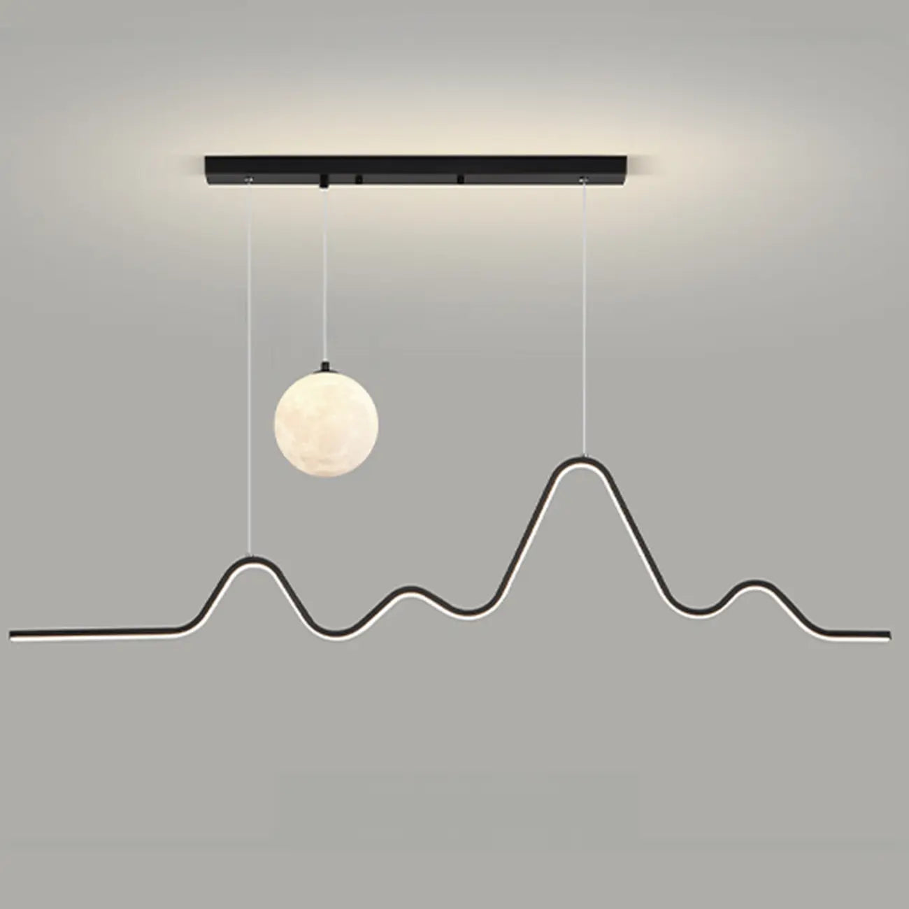 Art Decor Modern 2-Light Wave Pendant Light Multi Diming