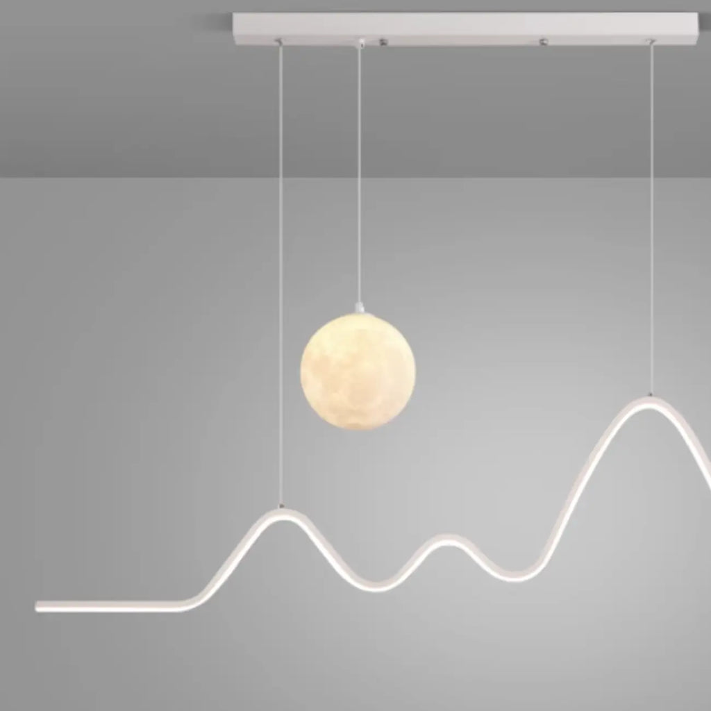 Art Decor Modern 2-Light Wave Pendant Light Multi Diming
