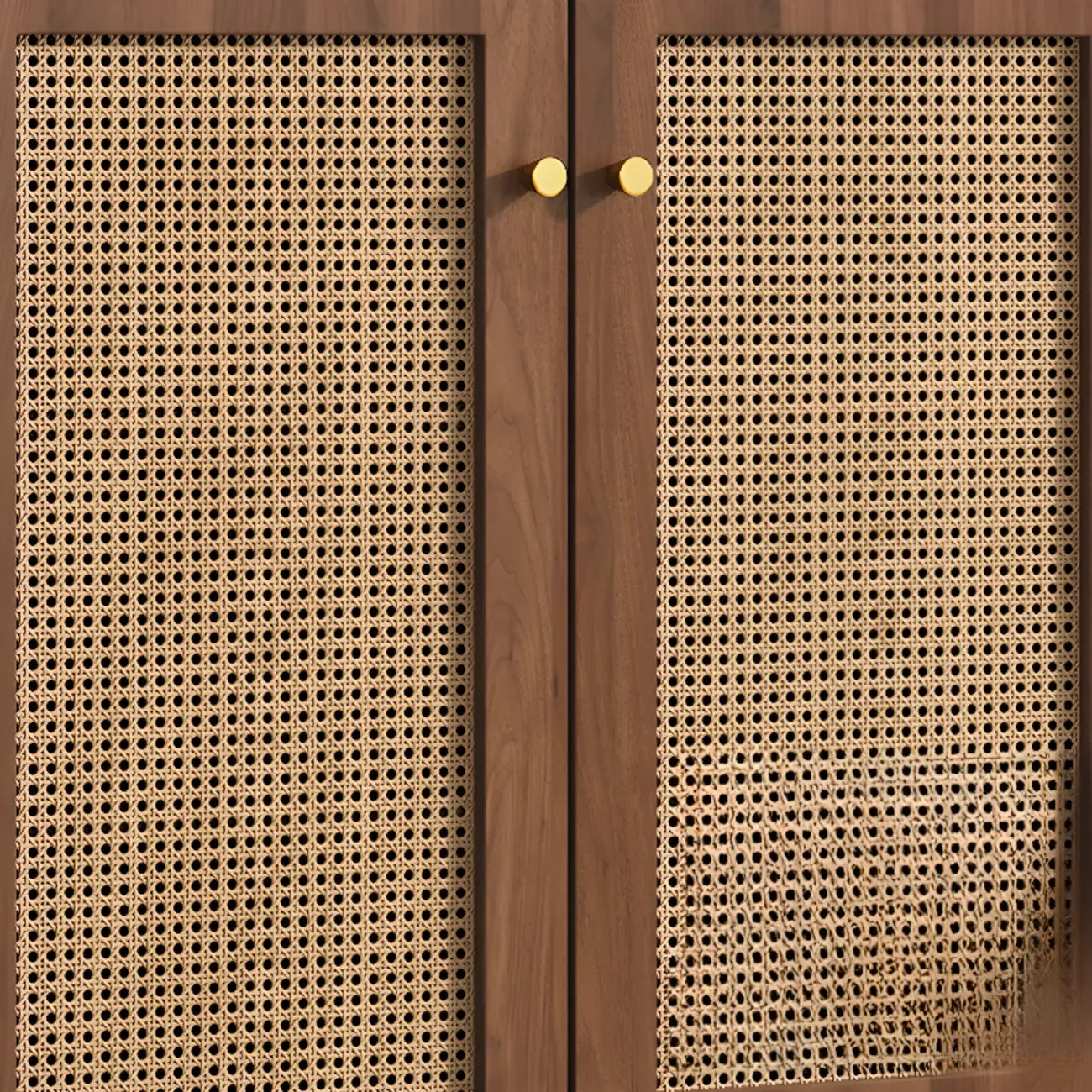 Minimalist Adjustable Shelves Rattan Sideboard with Drawers