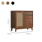 Minimalist Adjustable Shelves Rattan Sideboard with Drawers
