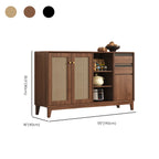 Minimalist Adjustable Shelves Rattan Sideboard with Drawers