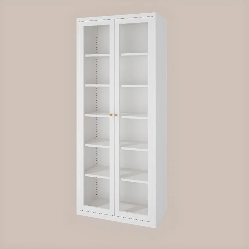 Minimalist Adjustable Wooden Glass Door Curio Cabinet