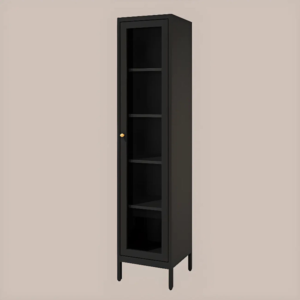 Minimalist Adjustable Wooden Glass Door Curio Cabinet
