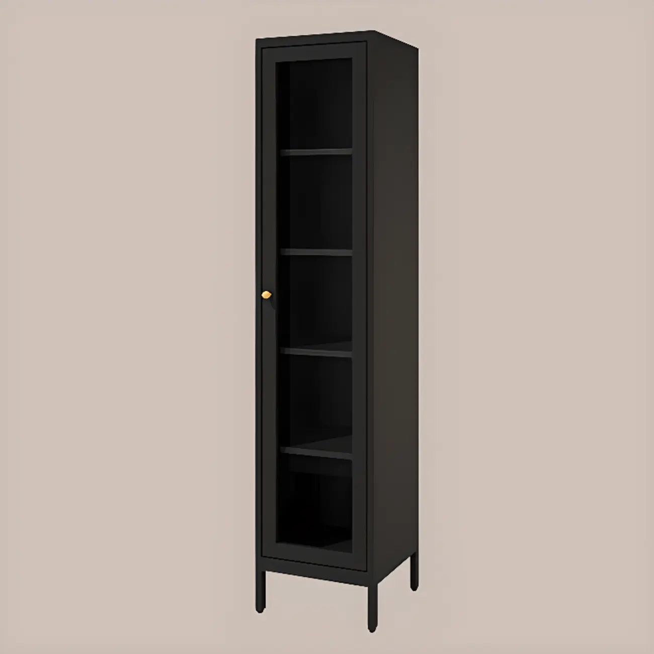 Minimalist Adjustable Wooden Glass Door Curio Cabinet