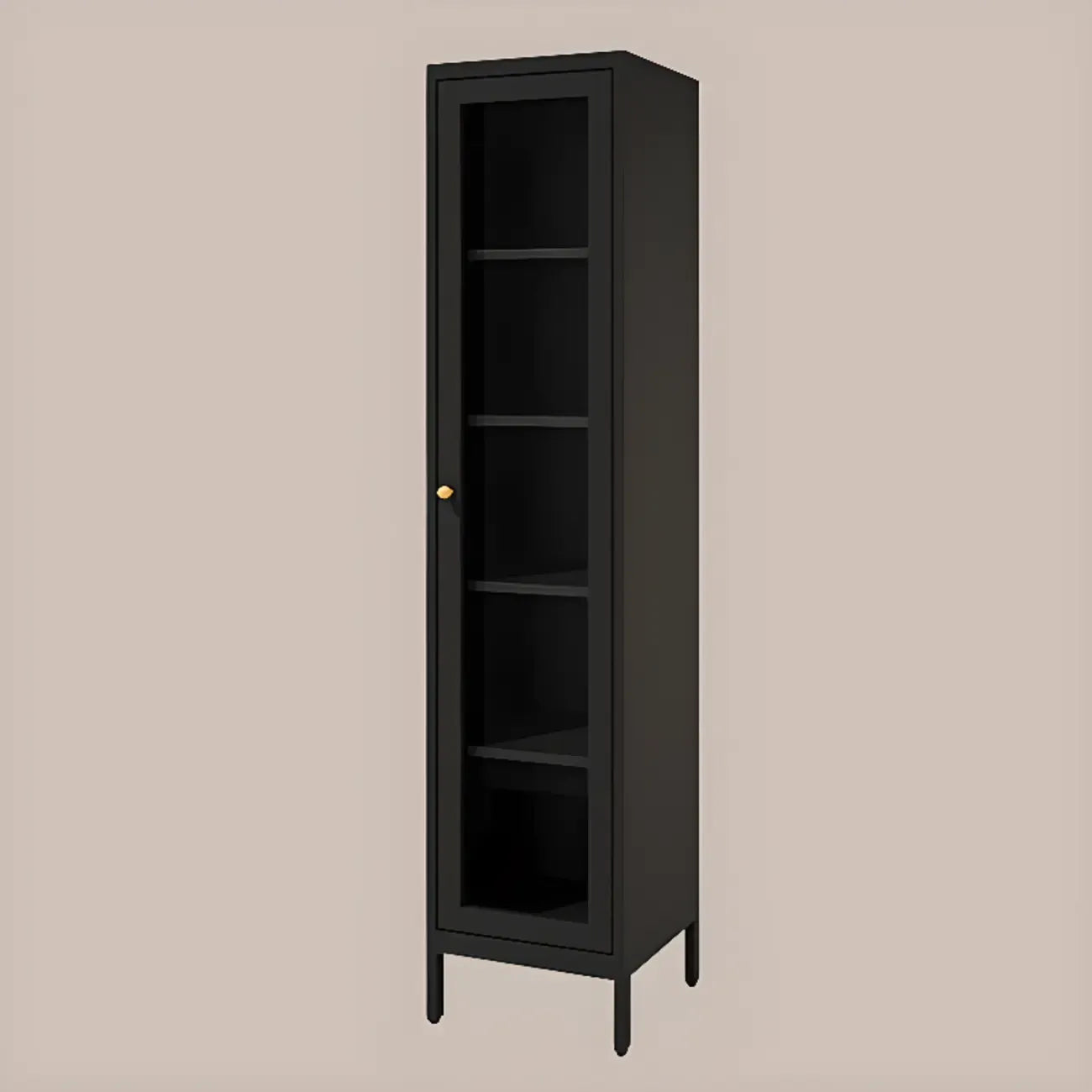 Minimalist Adjustable Wooden Glass Door Curio Cabinet
