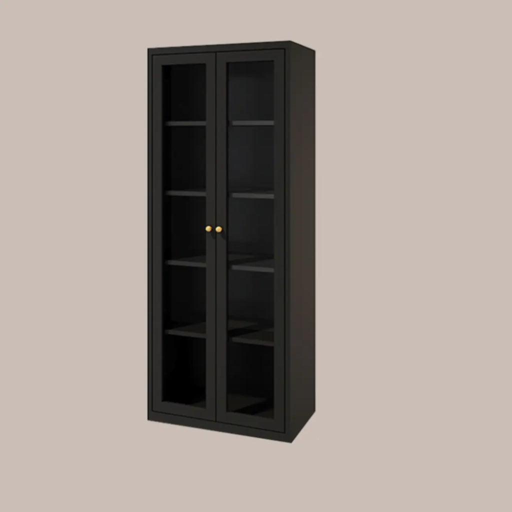 Minimalist Adjustable Wooden Glass Door Curio Cabinet