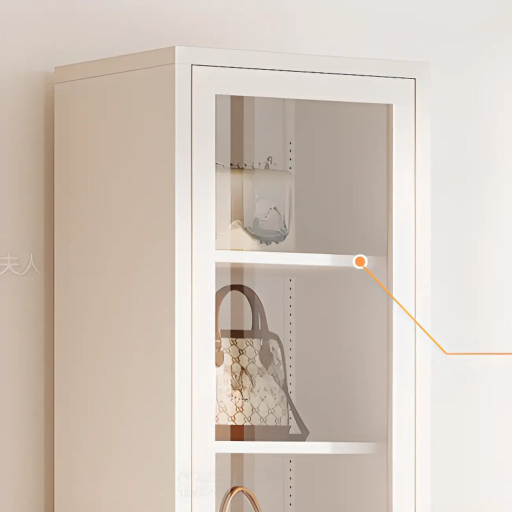 Minimalist Adjustable Wooden Glass Door Curio Cabinet