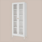 Minimalist Adjustable Wooden Glass Door Curio Cabinet