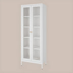 Minimalist Adjustable Wooden Glass Door Curio Cabinet