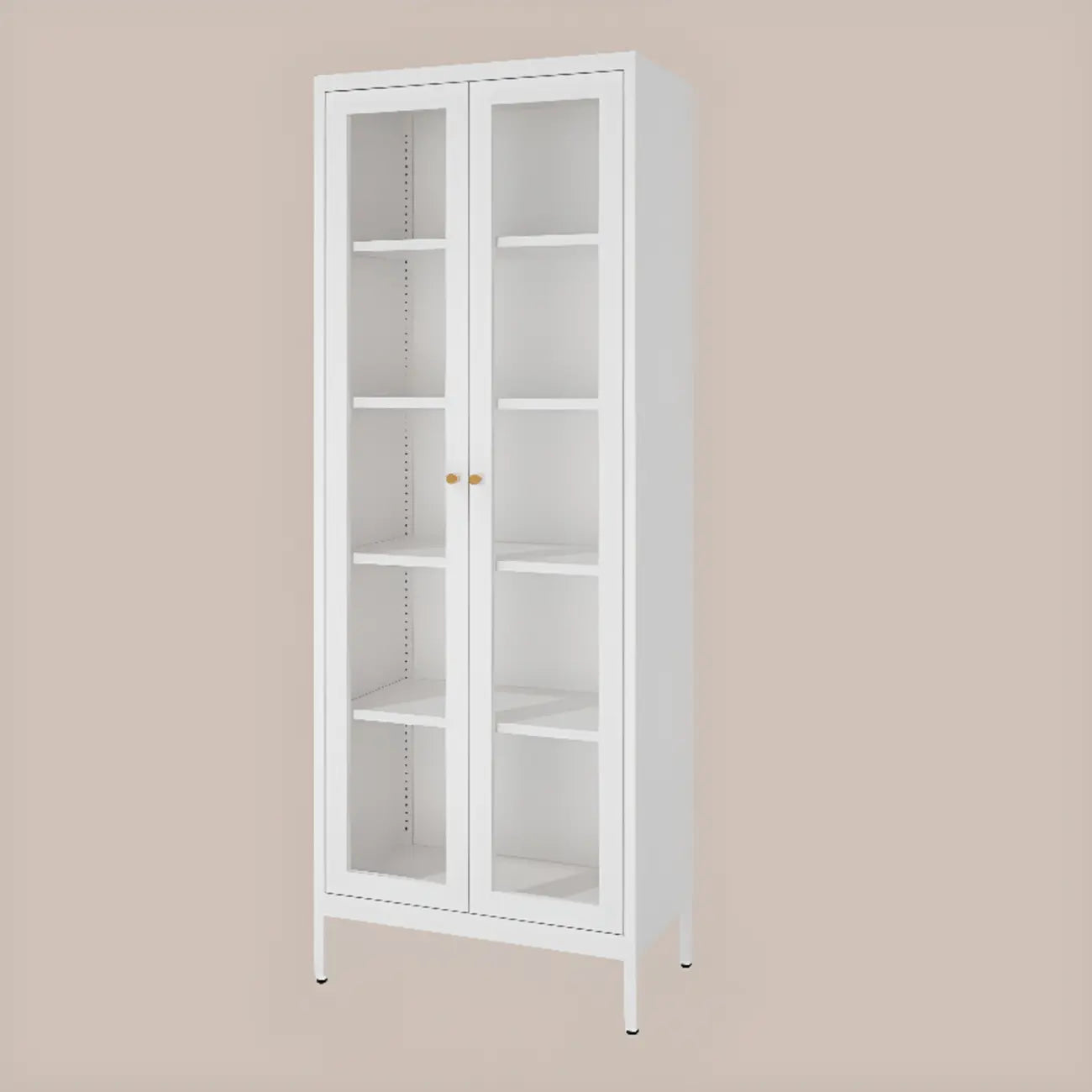Minimalist Adjustable Wooden Glass Door Curio Cabinet