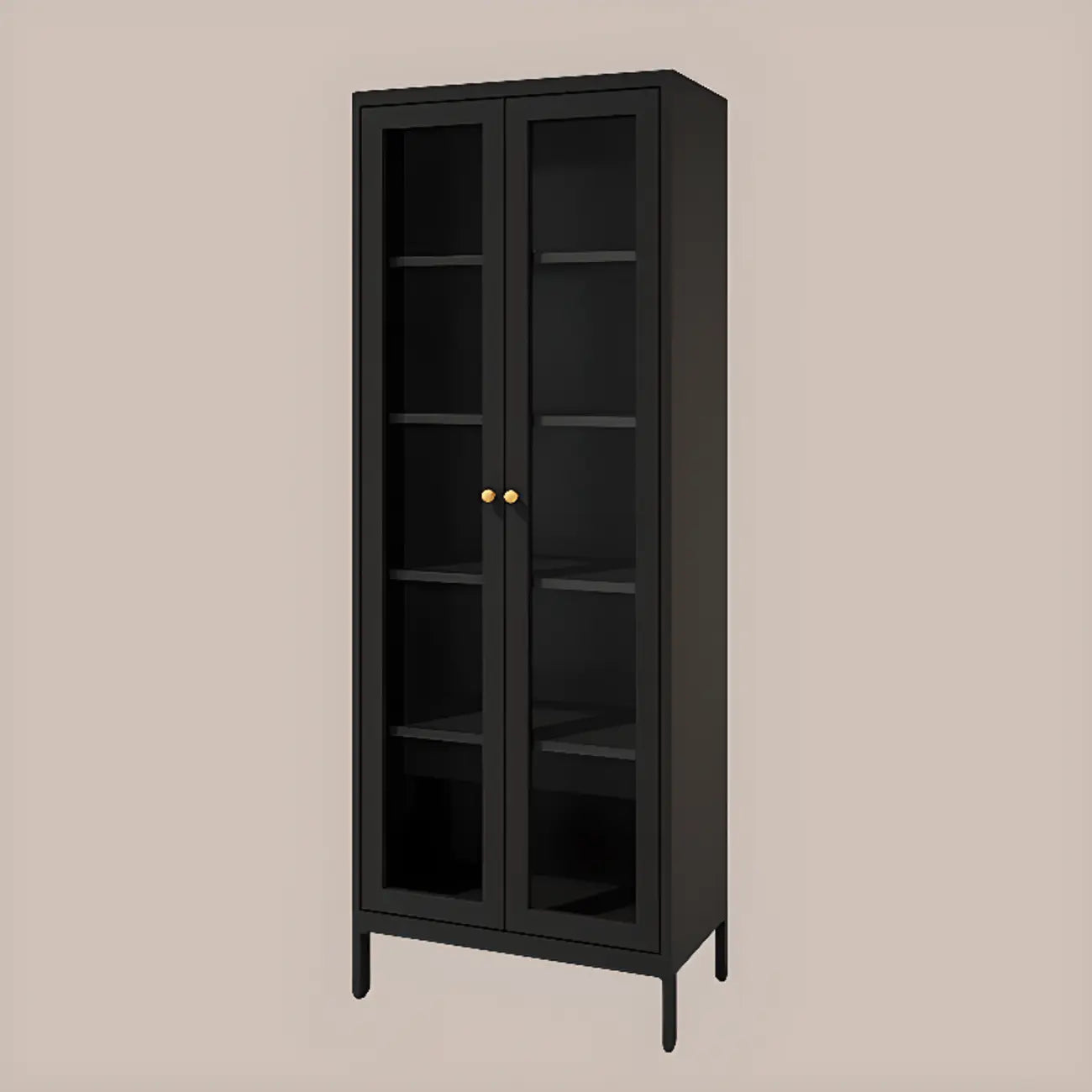 Minimalist Adjustable Wooden Glass Door Curio Cabinet