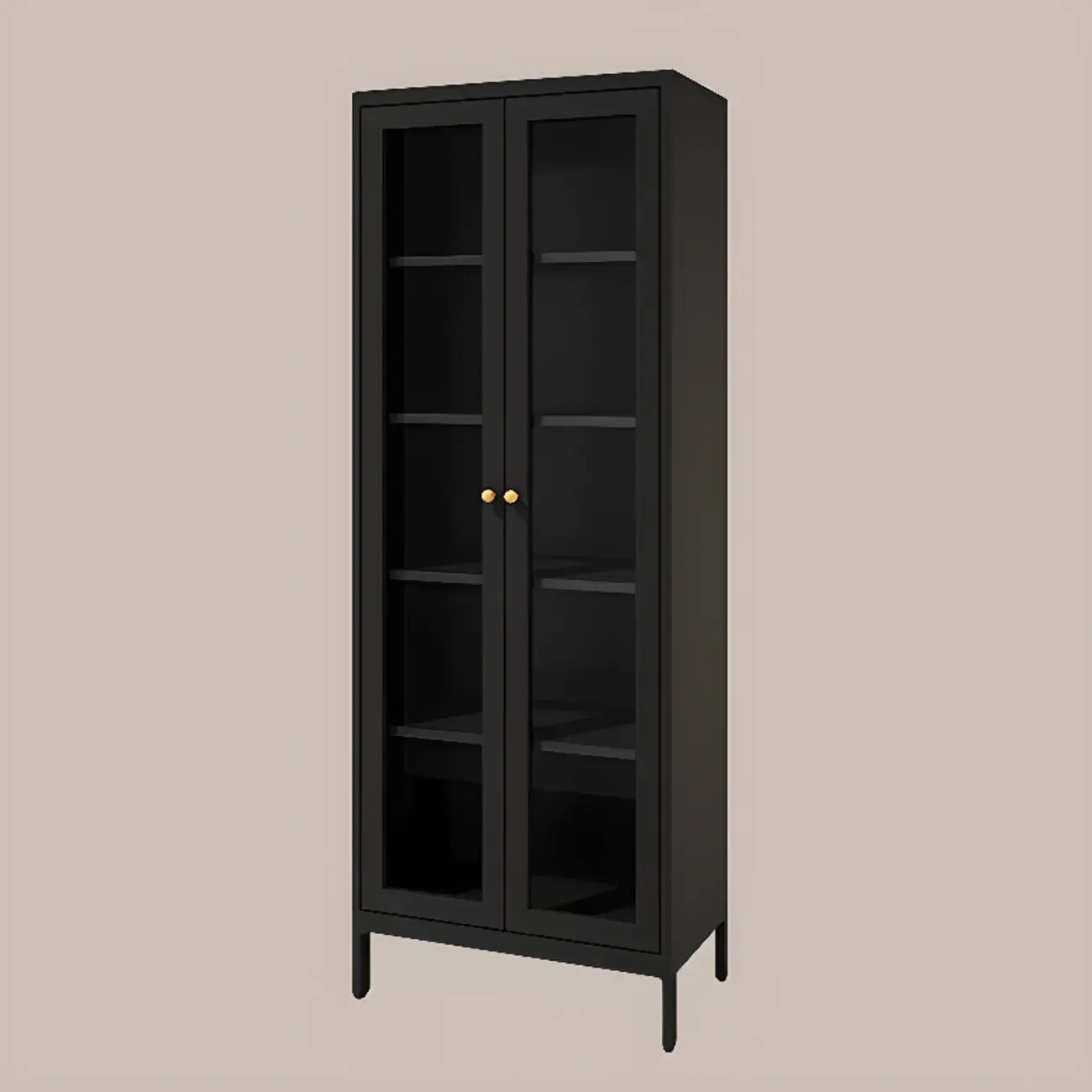 Minimalist Adjustable Wooden Glass Door Curio Cabinet