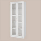 Minimalist Adjustable Wooden Glass Door Curio Cabinet
