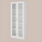 Minimalist Adjustable Wooden Glass Door Curio Cabinet