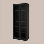 Minimalist Adjustable Wooden Glass Door Curio Cabinet