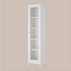 Minimalist Adjustable Wooden Glass Door Curio Cabinet