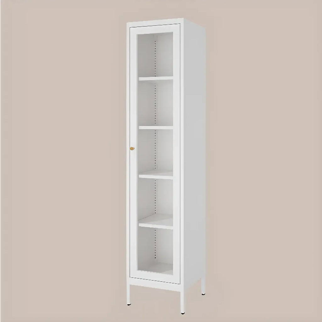 Minimalist Adjustable Wooden Glass Door Curio Cabinet