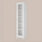 Minimalist Adjustable Wooden Glass Door Curio Cabinet
