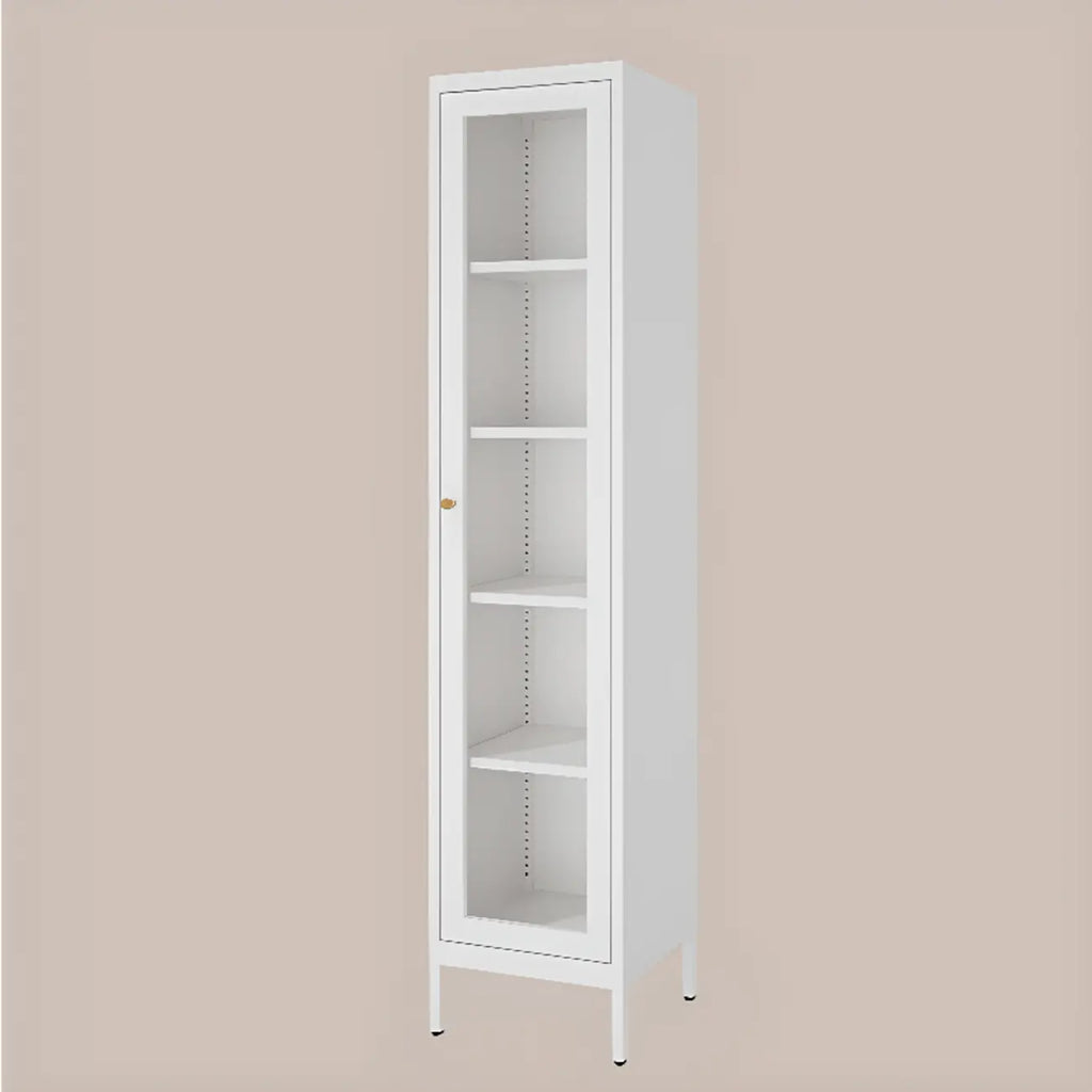 Minimalist Adjustable Wooden Glass Door Curio Cabinet