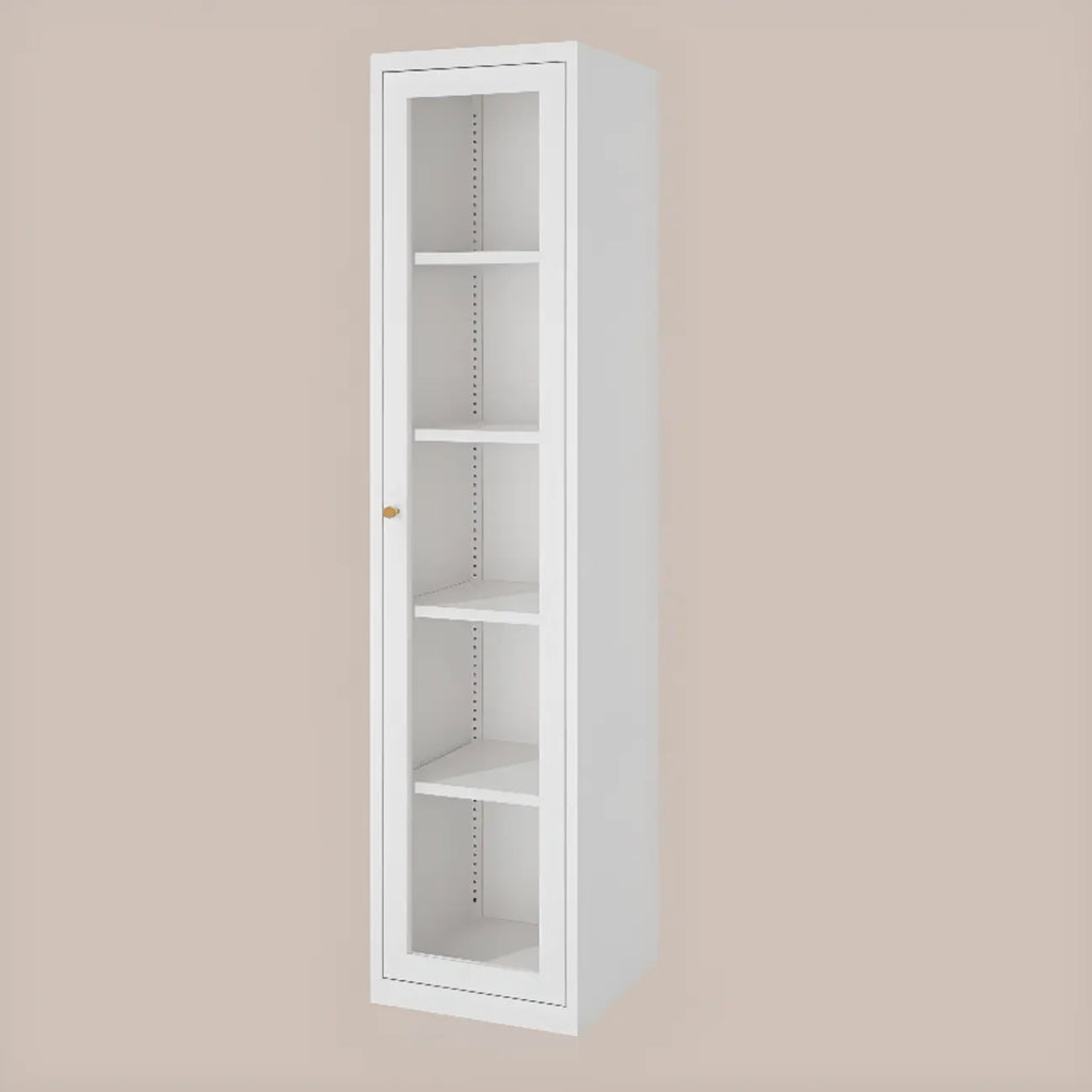 Minimalist Adjustable Wooden Glass Door Curio Cabinet