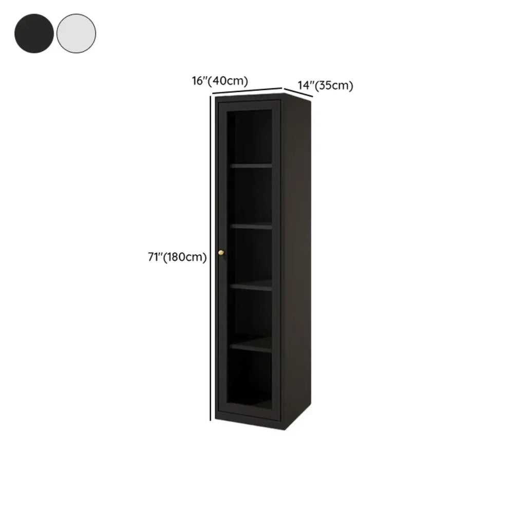 Minimalist Adjustable Wooden Glass Door Curio Cabinet