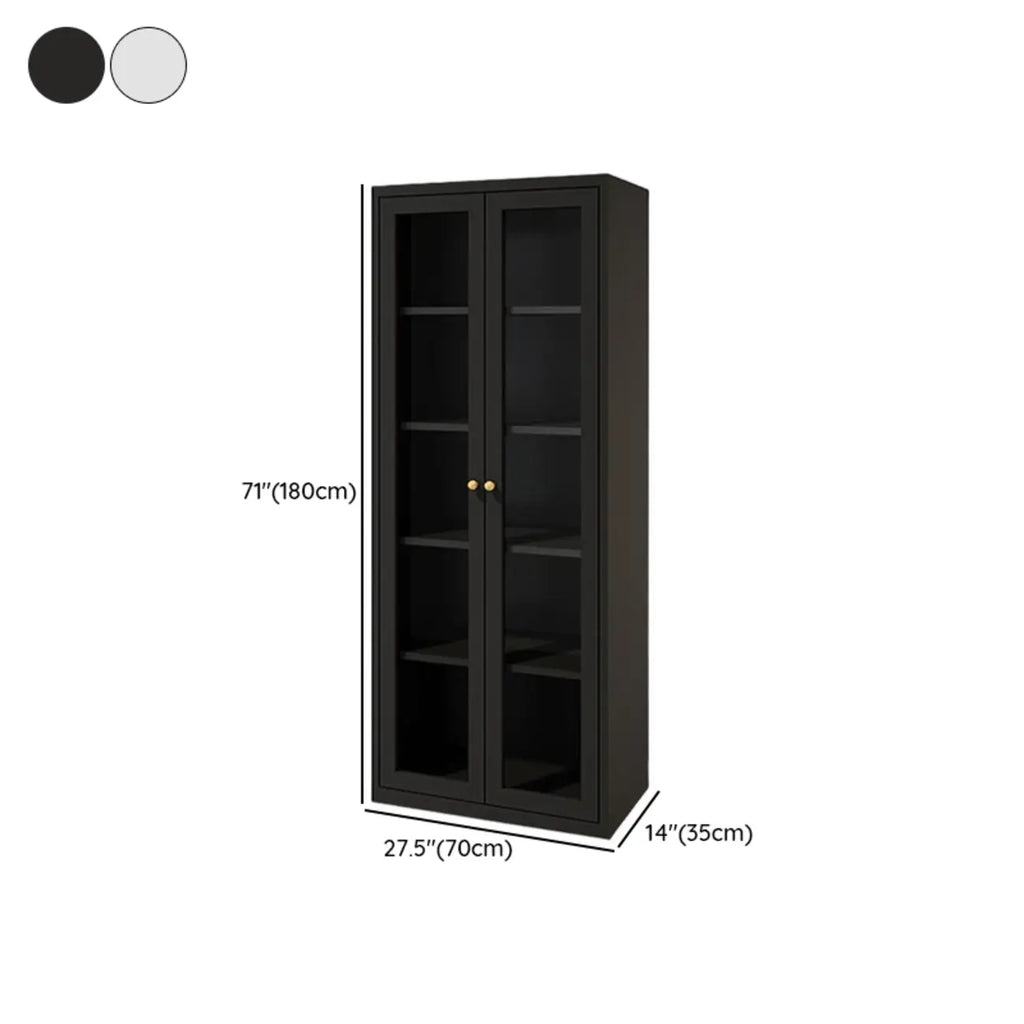 Minimalist Adjustable Wooden Glass Door Curio Cabinet