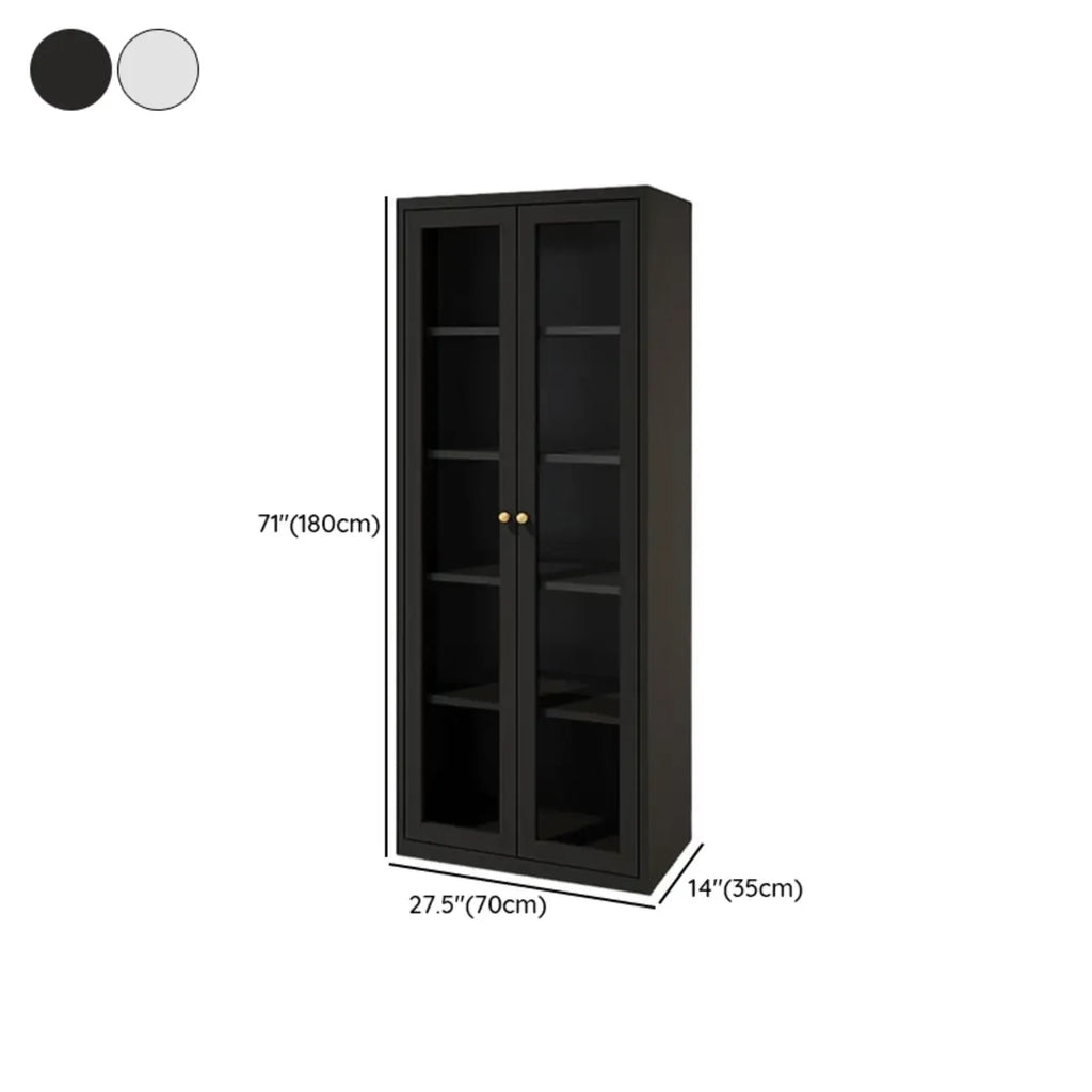 Minimalist Adjustable Wooden Glass Door Curio Cabinet