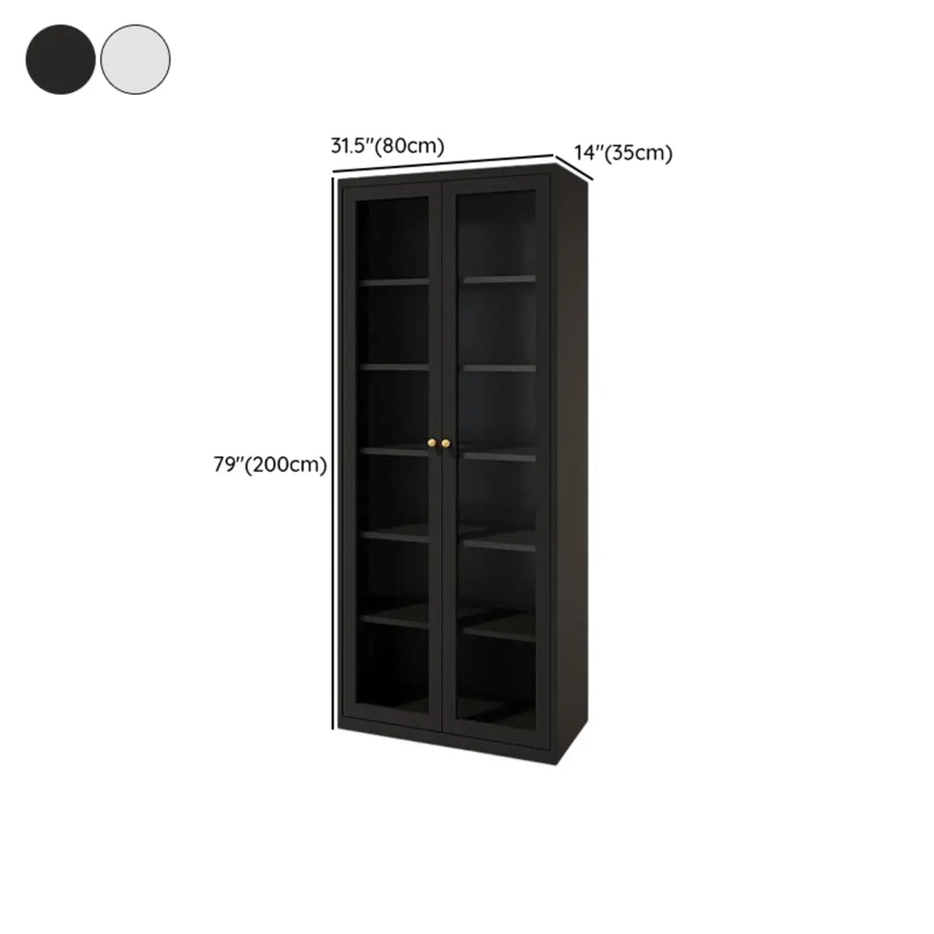 Minimalist Adjustable Wooden Glass Door Curio Cabinet