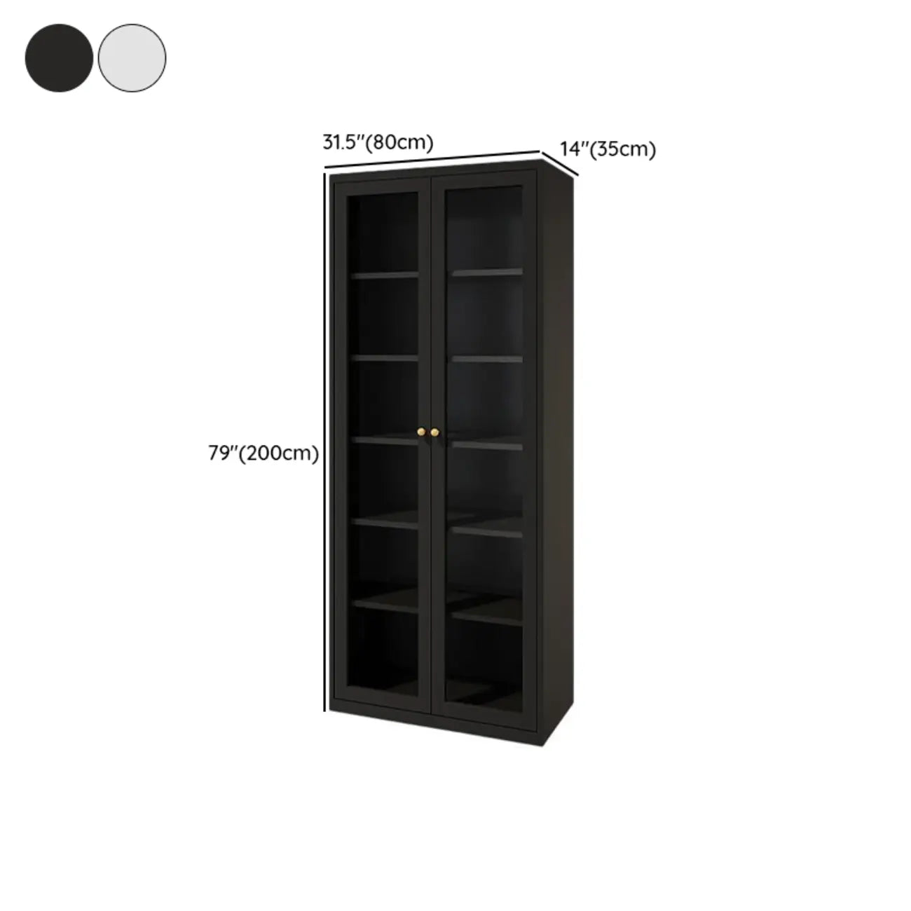 Minimalist Adjustable Wooden Glass Door Curio Cabinet