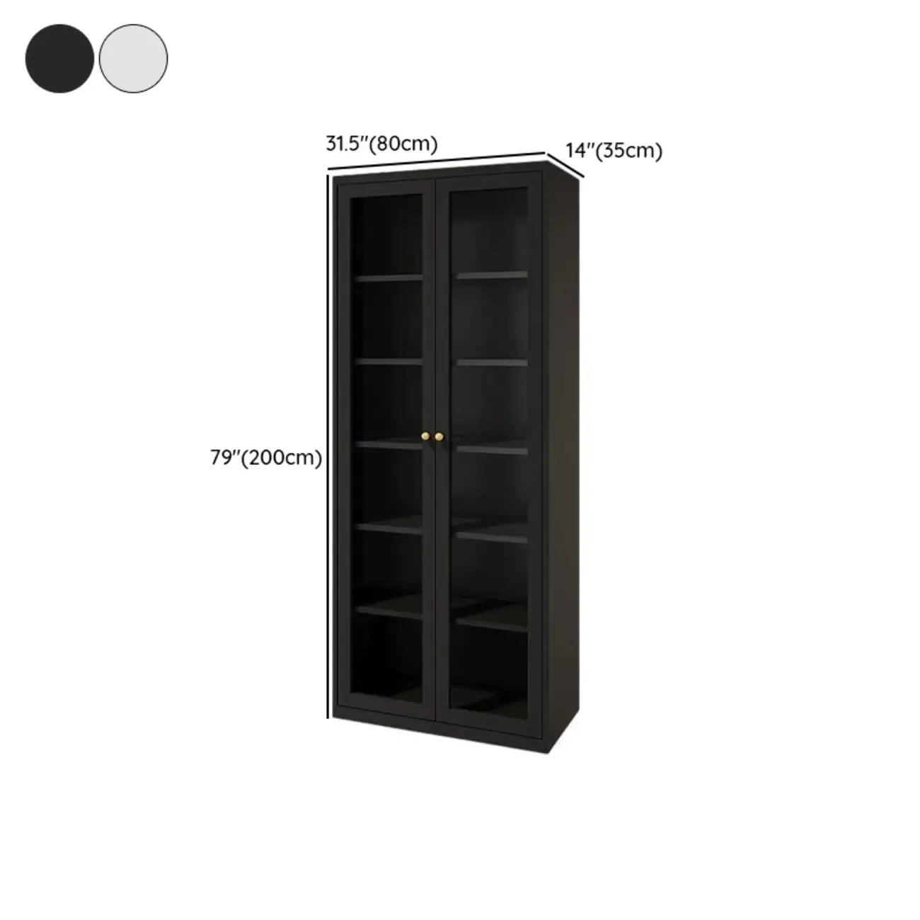 Minimalist Adjustable Wooden Glass Door Curio Cabinet