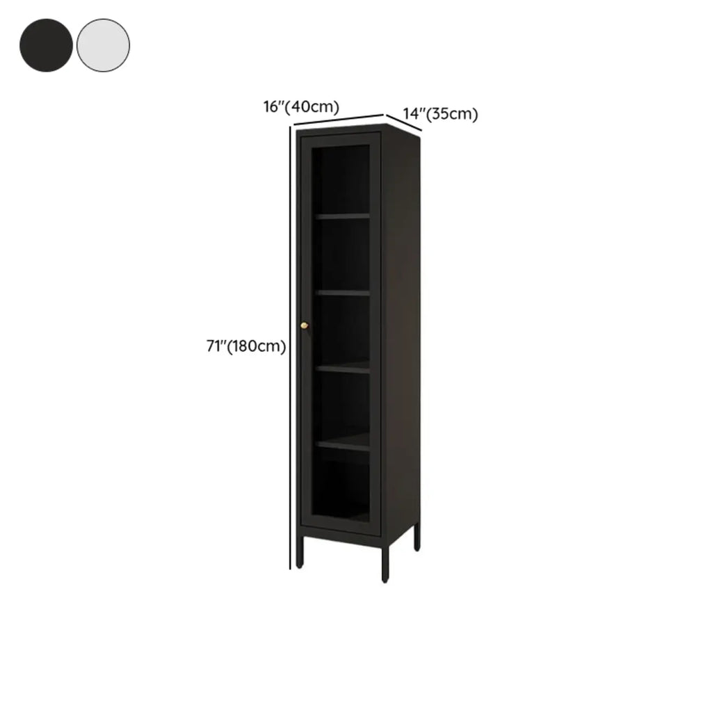 Minimalist Adjustable Wooden Glass Door Curio Cabinet