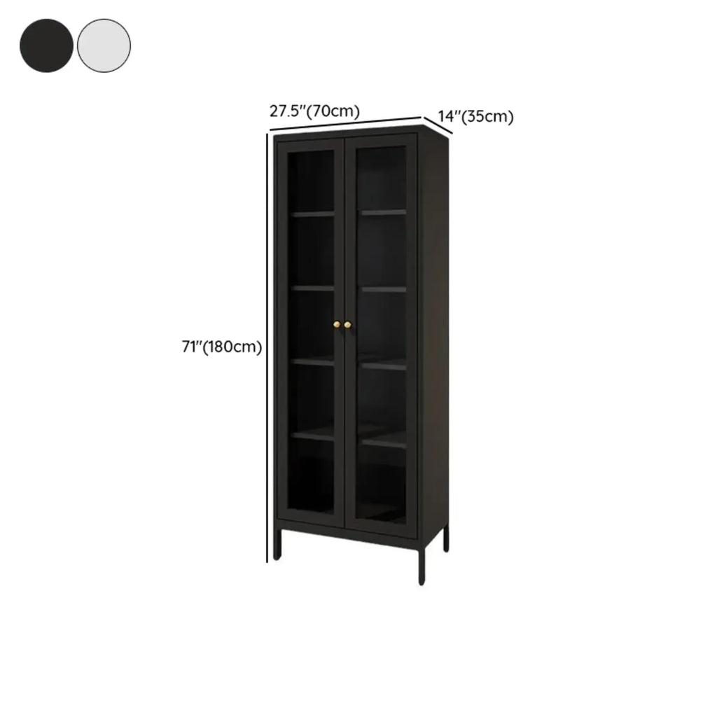 Minimalist Adjustable Wooden Glass Door Curio Cabinet