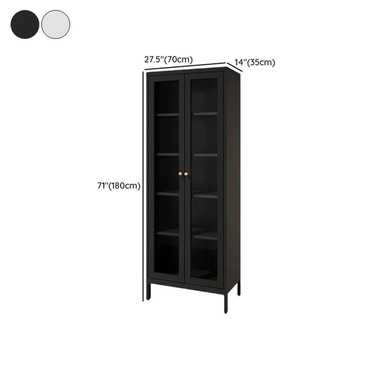 Minimalist Adjustable Wooden Glass Door Curio Cabinet