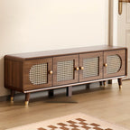 Bohemian Slim Brown Drop-Front Wood Shoe Cabinet